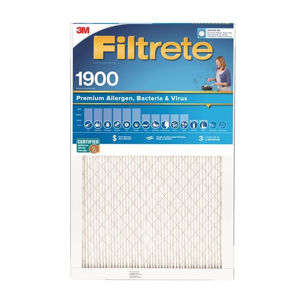 3M Filtrete 20 in. W X 25 in. H X 1 in. D Polypropylene 13 MERV Pleated Air Filter 1 pk UA03DC-6 - main